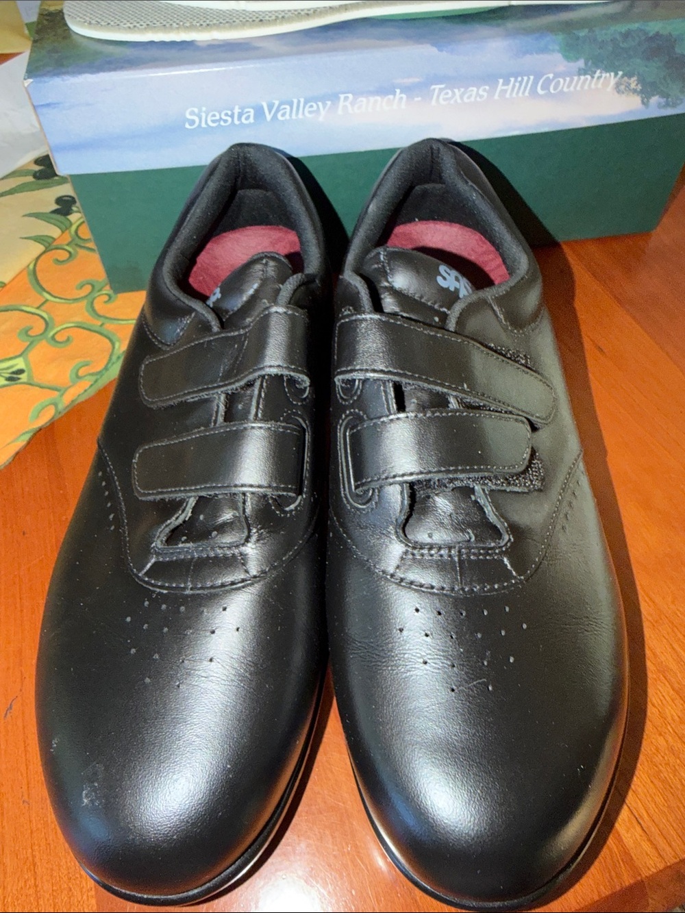 SAS ME TOO Black Women's Velcro Comfort Flats